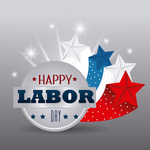 Free Vector Happy labor day design.