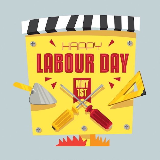 Premium Vector | Happy labour day poster design