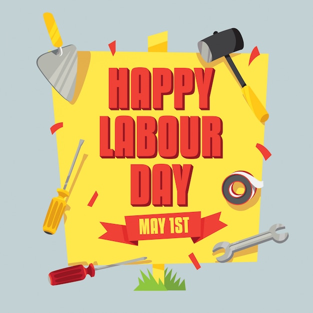 Premium Vector Happy labour day poster