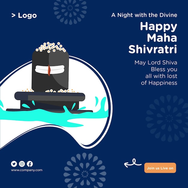 Premium Vector Happy Maha Shivratri Festival Greeting Banner Design 8980
