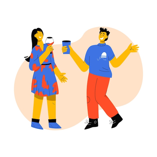 Premium Vector | Happy Man And Woman Standing Together