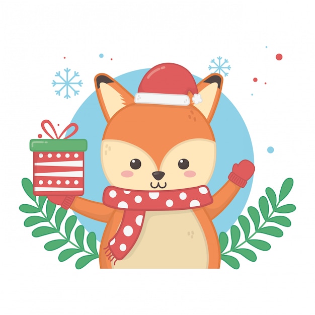 Premium Vector | Happy merry christmas card with chipmunk