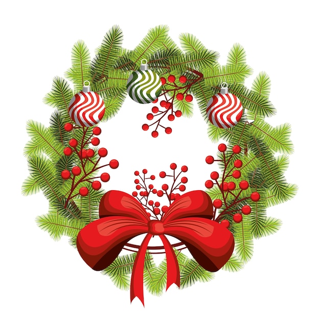 Premium Vector | Happy merry christmas floral decoration icon