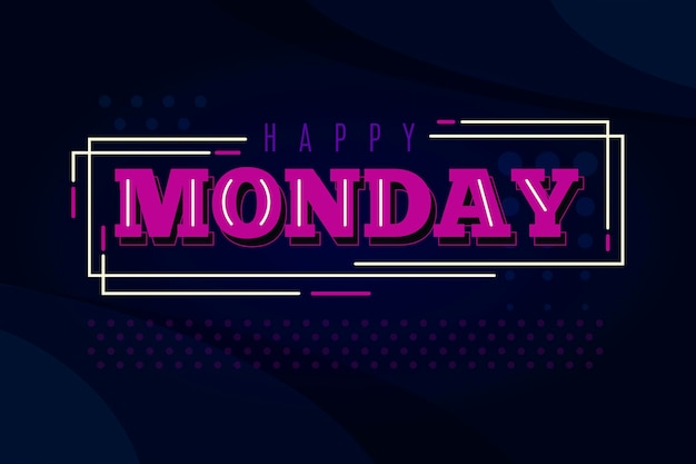 Premium Vector | Happy monday background with lines and dots