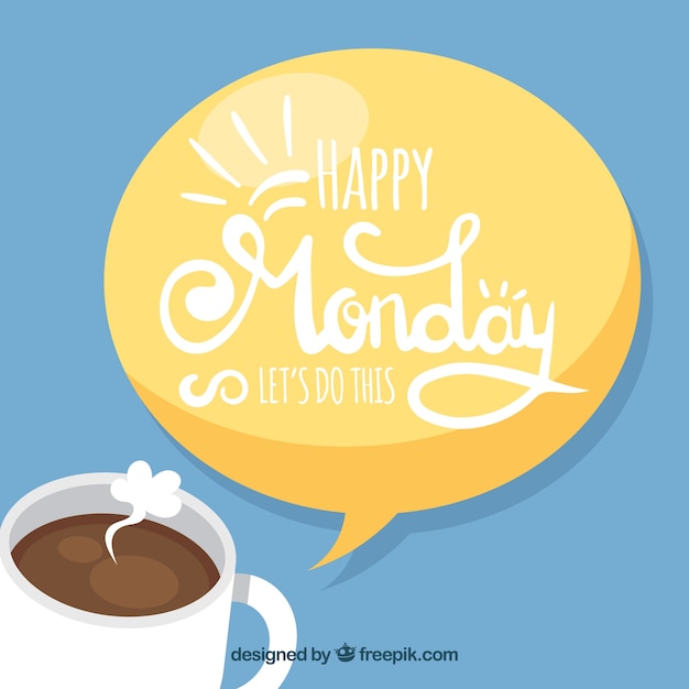 Happy monday, coffee with a message Vector | Free Download