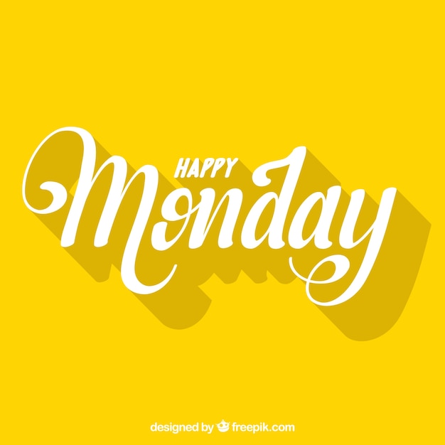 Download Happy monday, letters with shadows | Free Vector