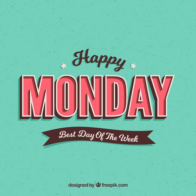 Happy monday, retro style Vector | Free Download