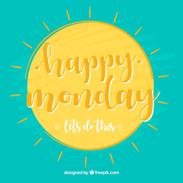 Free Vector | Happy monday, with a sun