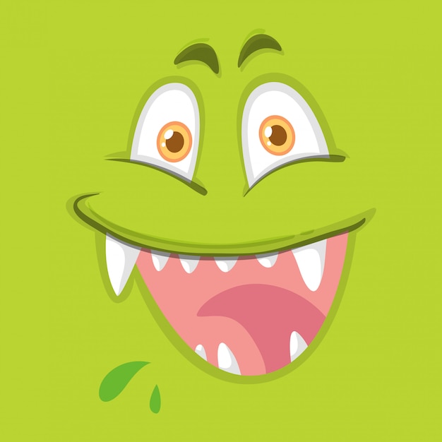 Premium Vector | A happy monster face