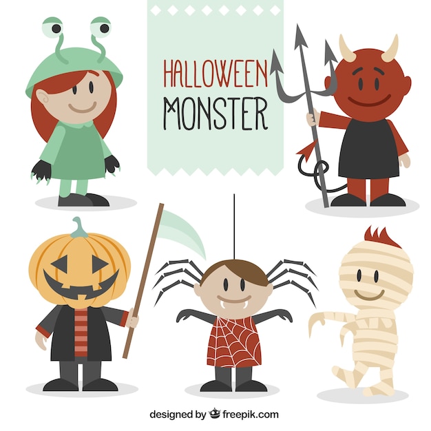 Happy monsters ready for halloween Vector  Free Download