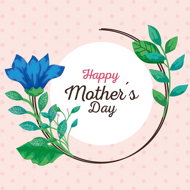Download Premium Vector | Happy mother day card and frame circular ...
