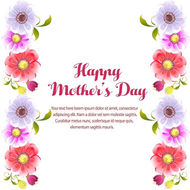 Premium Vector | Happy mother day vertical border