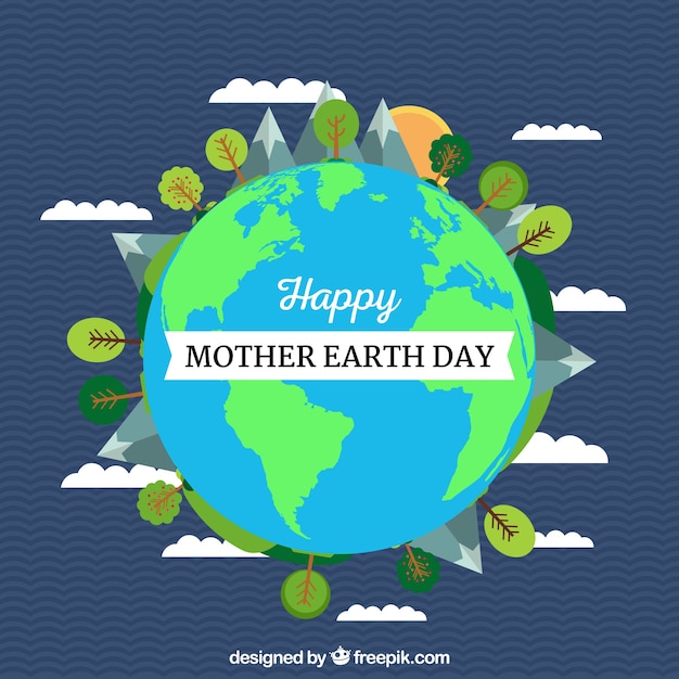 Download Happy mother earth day background in flat design | Free Vector