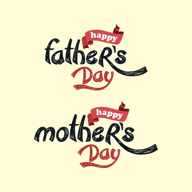 Premium Vector Happy mother father day theme