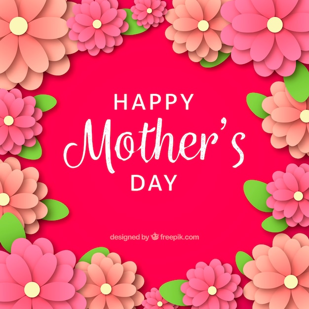 Happy mother's day background in paper style | Free Vector