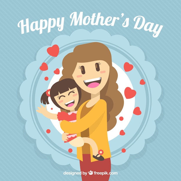 Free Vector | Happy mother's day background with family