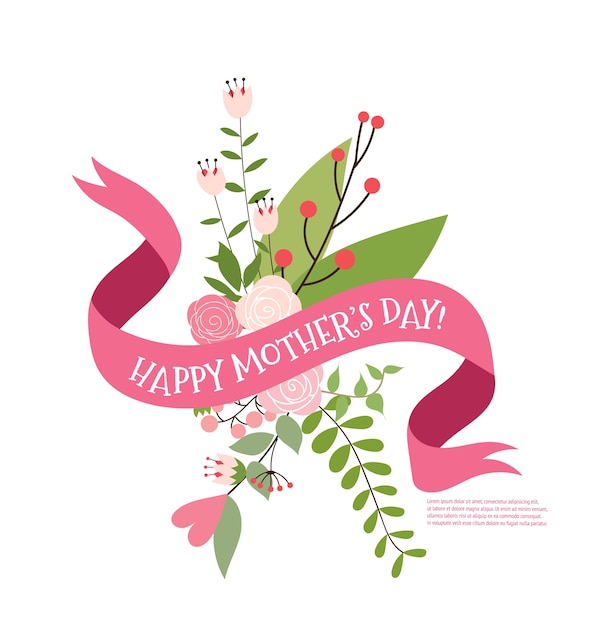 Happy mother's day bouquet Vector | Free Download