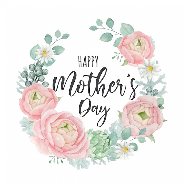 Premium Vector Happy mother's day greeting card template design with