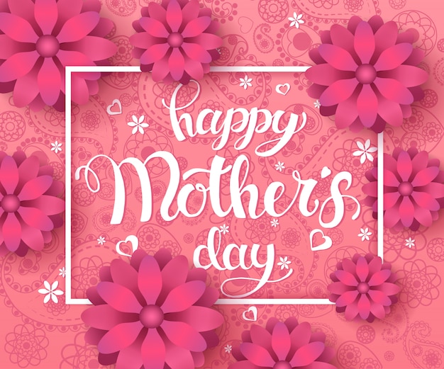 Premium Vector | Happy mother's day gretting card. hand made trendy ...