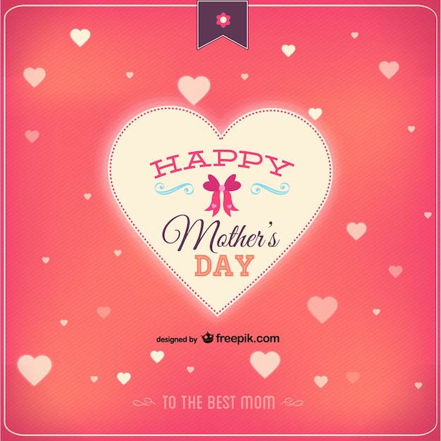 Download Happy mother's day heart card Vector | Free Download