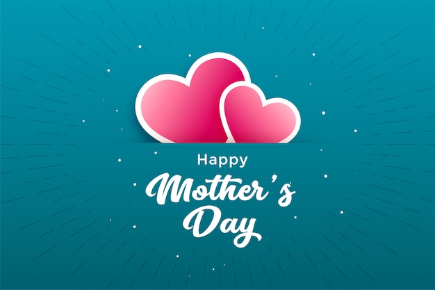 Free Vector Happy mother  s day hearts greeting card