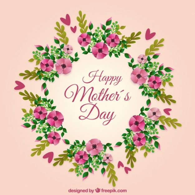 Happy mother's day wreath background Vector | Free Download