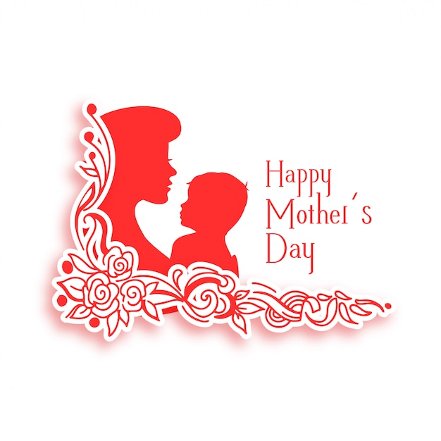 Download Happy mothers day background with mom and child silhouette ...