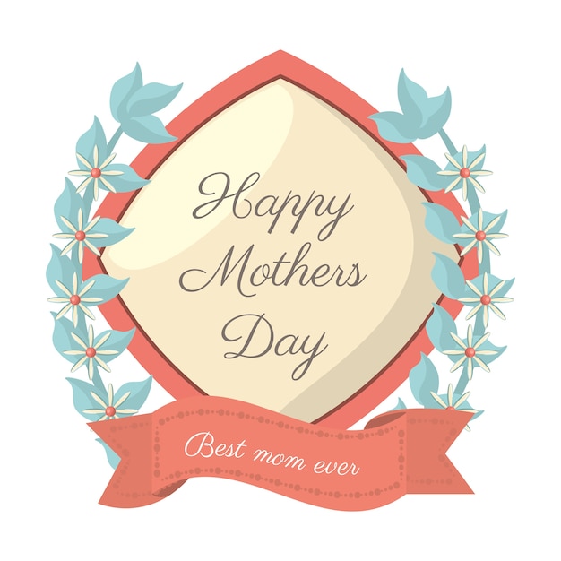 Download Happy mothers day-best mom ever card | Premium Vector