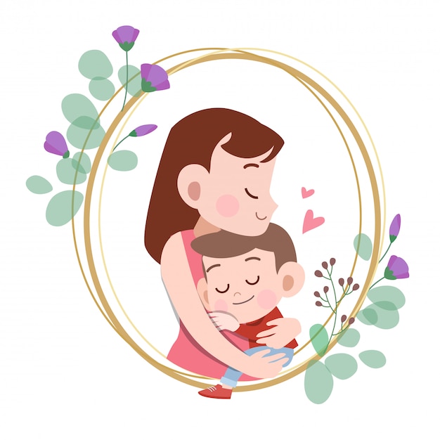 Download Happy mothers day card greeting vector illustration Vector | Premium Download