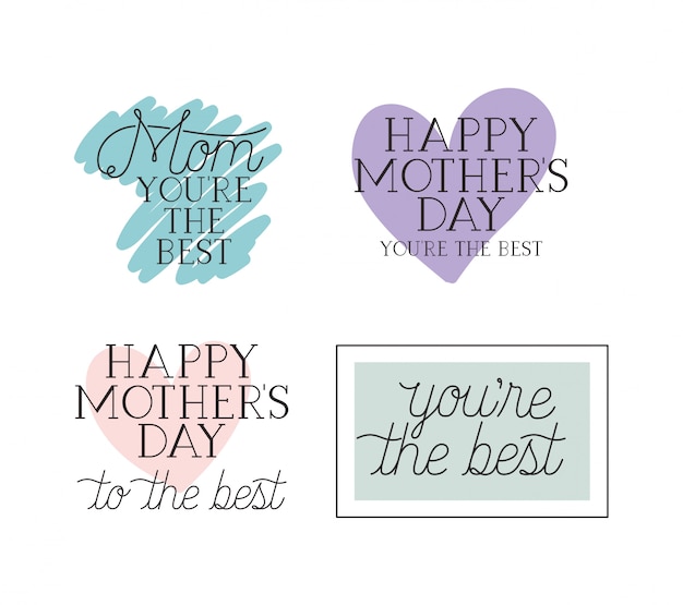 Download Happy mothers day card set calligraphy messages | Premium ...