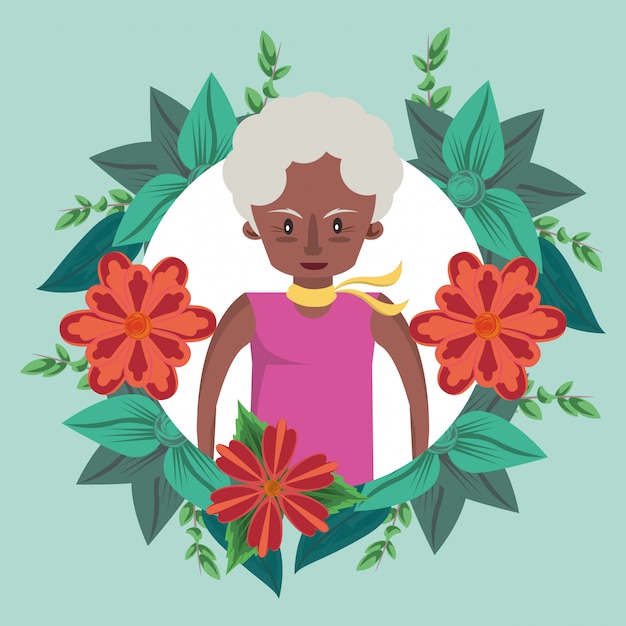 Download Happy mothers day card with afro grandmother character ...