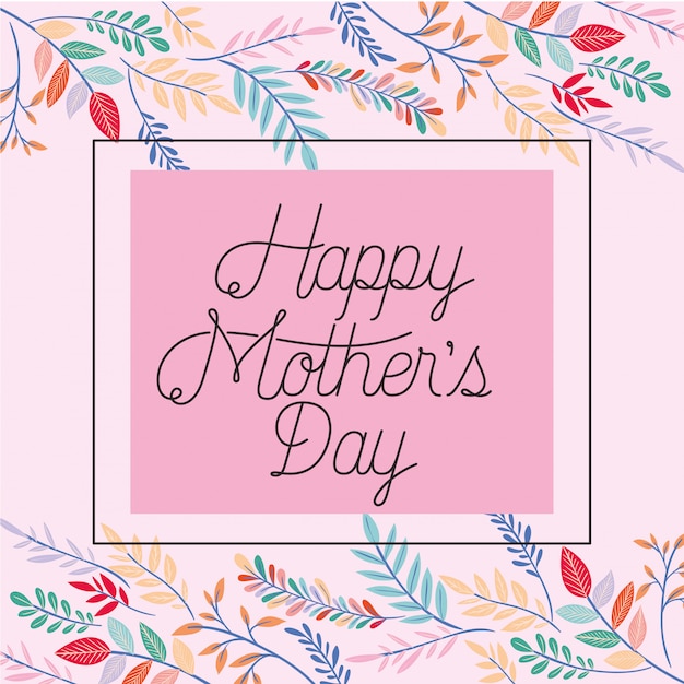 Download Happy mothers day card with herbs square frame | Premium ...