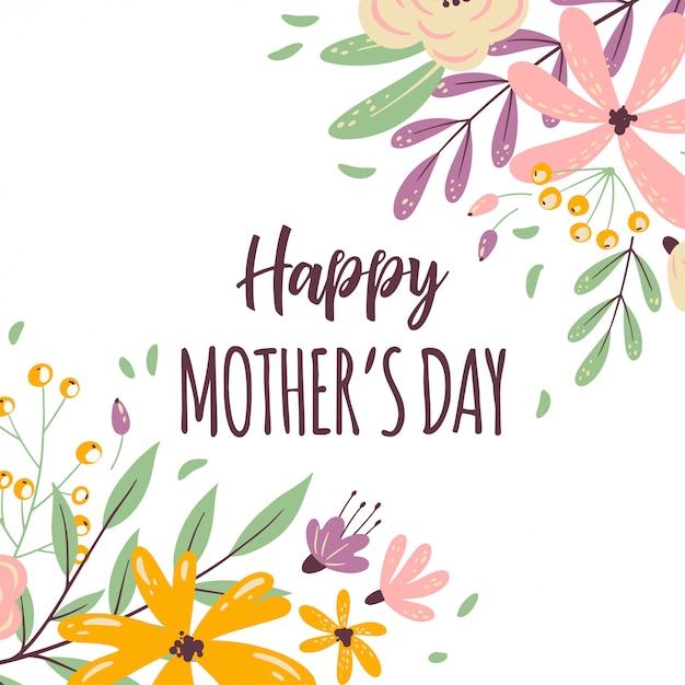 Happy mothers day frame | Premium Vector