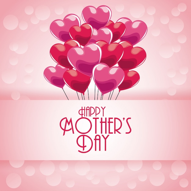 Download Happy mothers day greeting with heart balloons and bubbles ...