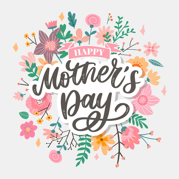 Happy mothers day lettering. handmade calligraphy illustration. mother ...
