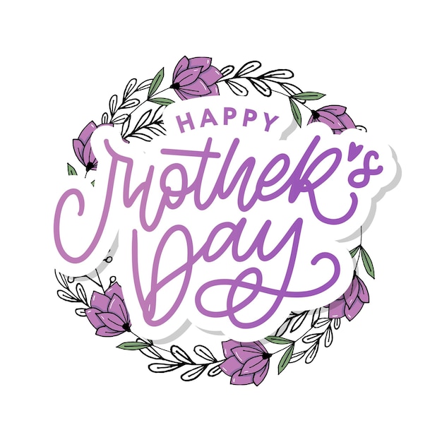 Premium Vector Happy Mothers Day Lettering Handmade Calligraphy Illustration Mother S Day Card With Heart