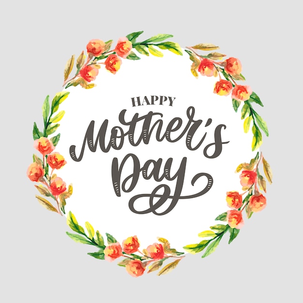 Premium Vector Happy Mothers Day Lettering Handmade Calligraphy Illustration