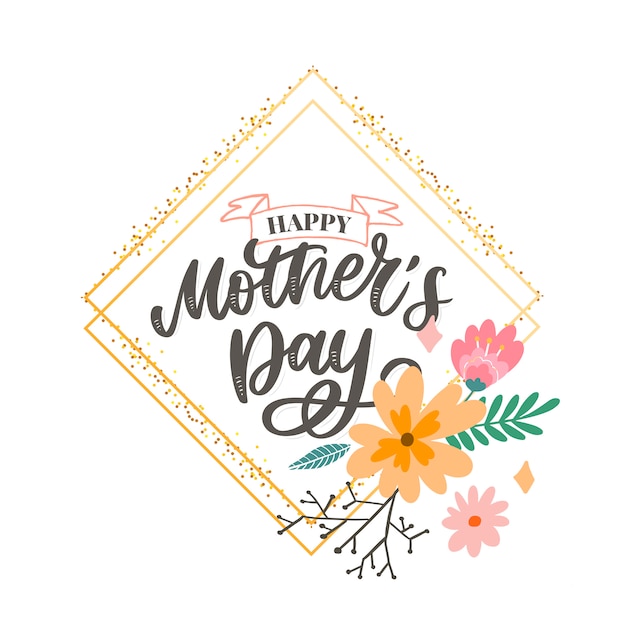 Premium Vector Happy Mothers Day Lettering