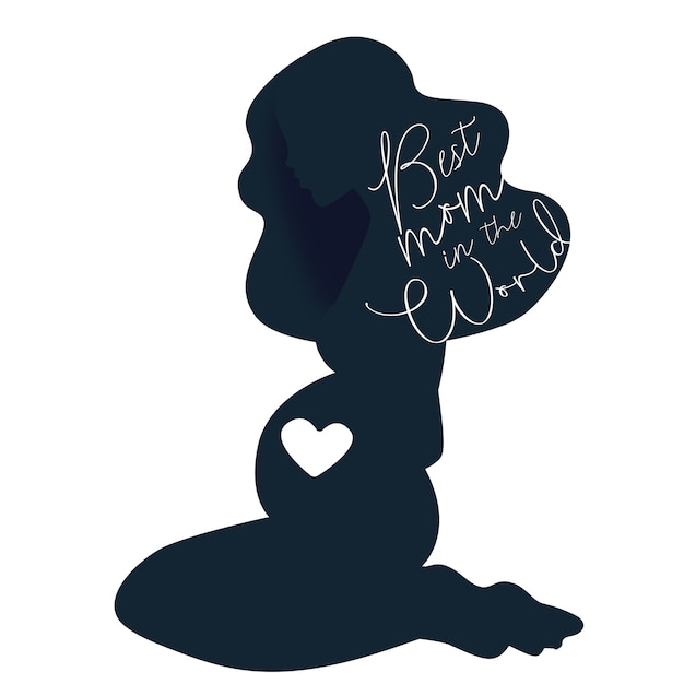 Download Premium Vector | Happy mothers day pregnant lady silhouette