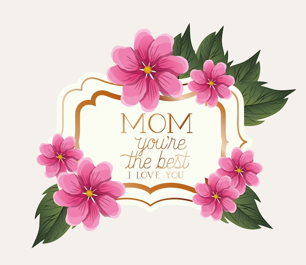 Download Happy mothers day victorian square frame with flowers Vector | Premium Download