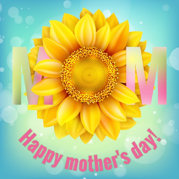 Premium Vector Happy Mothers Typographical With Sunflower Premium Vector Happy Mothers Typographical With Sunflower