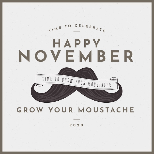 Happy movember design Vector | Free Download