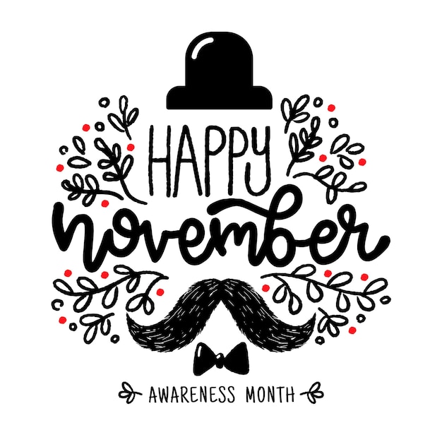 Free Vector | Happy movember lettering background