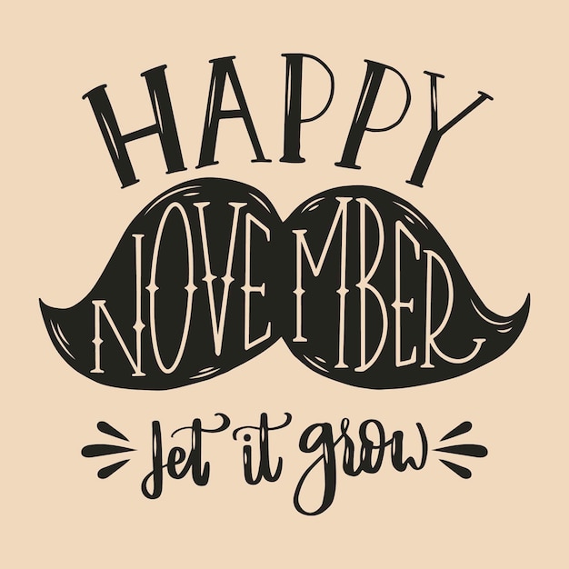 Free Vector | Happy movember lettering