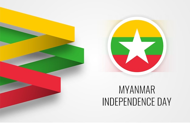 Premium Vector | Happy myanmar independence day template design