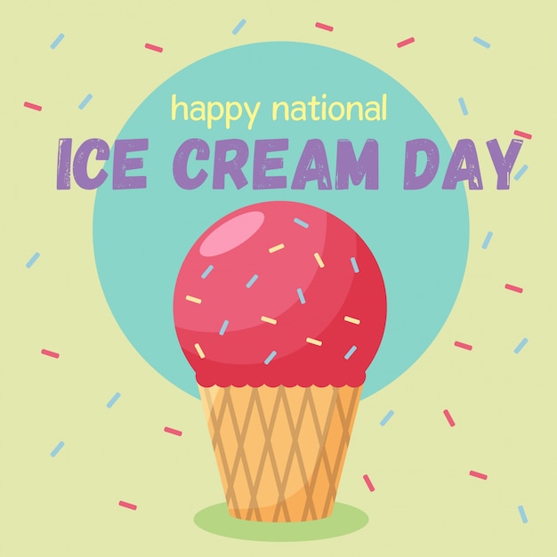 Premium Vector Happy national ice cream day vector illustration