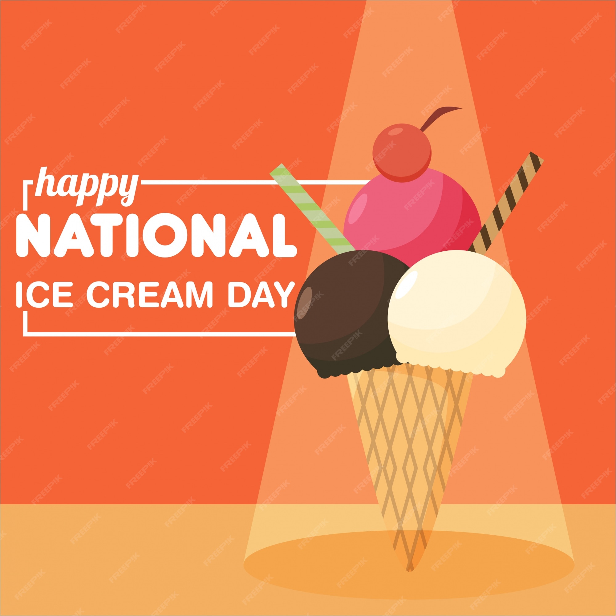 Premium Vector Happy national ice cream day vector illustration