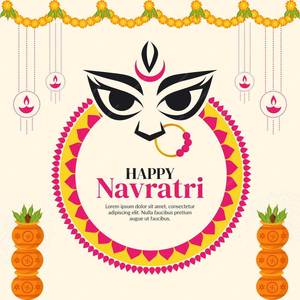 Premium Vector Happy navratri banner design template