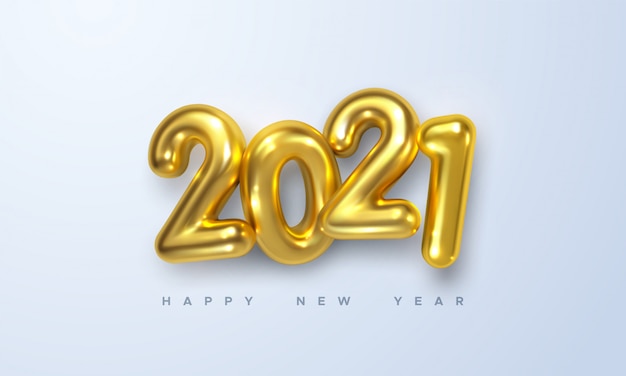 Download Happy new 2021 year. holiday illustration of golden ...