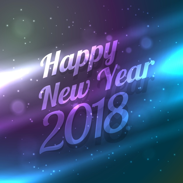 Happy new year 2018 backgorund with colorful\
light effect